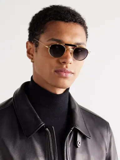 Jacques Marie Mage Dasan Round-Frame Gold-Tone Beta Titanium and Acetate Sunglasses - Men | Thumbnail 2