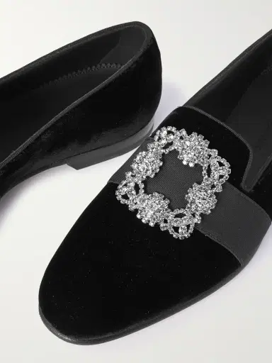 Manolo Blahnik Carlton Crystal-Embellished Grosgrain-Trimmed Velvet Loafers - Men | Thumbnail 6 Manolo Blahnik Carlton Crystal-Embellished Grosgrain-Trimmed Velvet Loafers - Men | Thumbnail 6