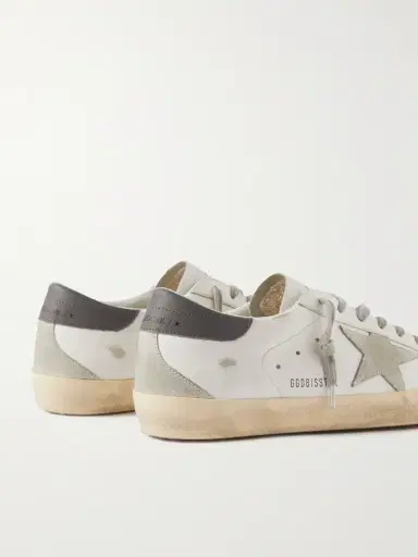Golden Goose Super-Star Distressed Suede-Trimmed Leather Sneakers - Men | Thumbnail 5