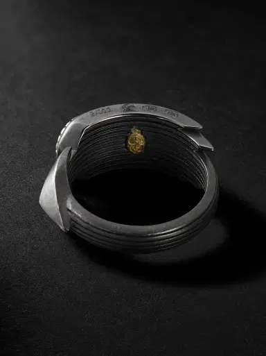Jacques Marie Mage Natrona Limited Edition Burnished Silver and Blackjack Turquoise Ring - Men | Thumbnail 3 Jacques Marie Mage Natrona Limited Edition Burnished Silver and Blackjack Turquoise Ring - Men | Thumbnail 3