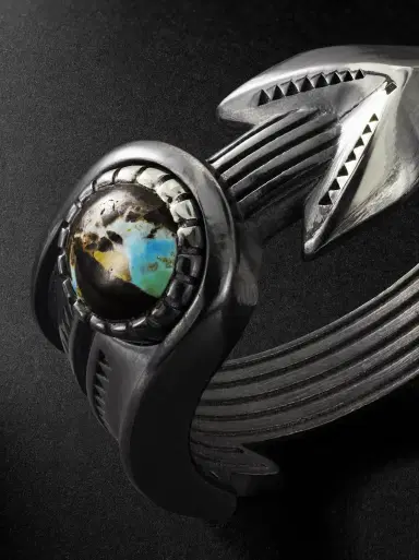 Jacques Marie Mage Natrona Limited Edition Burnished Silver and Blackjack Turquoise Ring - Men | Thumbnail 4 Jacques Marie Mage Natrona Limited Edition Burnished Silver and Blackjack Turquoise Ring - Men | Thumbnail 4