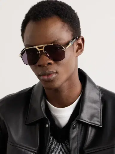 Jacques Marie Mage Alta Aviator-Style Silver, Gold-Tone and Acetate Sunglasses - Men | Thumbnail 2