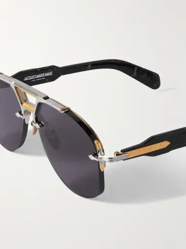 Jacques Marie Mage Alta Aviator-Style Silver, Gold-Tone and Acetate Sunglasses - Men | Thumbnail 3