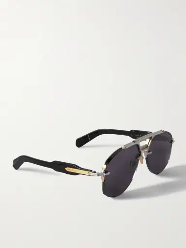 Jacques Marie Mage Alta Aviator-Style Silver, Gold-Tone and Acetate Sunglasses - Men | Thumbnail 4