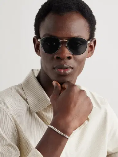 Cartier Eyewear Aviator-Style Gunmetal, Gold-Tone and Acetate Sunglasses - Men | Thumbnail 2