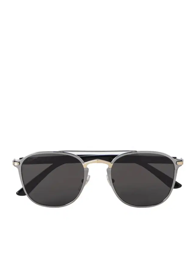 Cartier Eyewear Aviator-Style Gunmetal, Gold-Tone and Acetate Sunglasses - Men