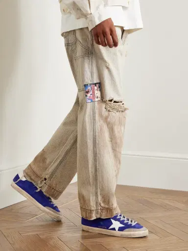 Golden Goose Super-Star Distressed Leather-Trimmed Suede Sneakers - Men | Thumbnail 2