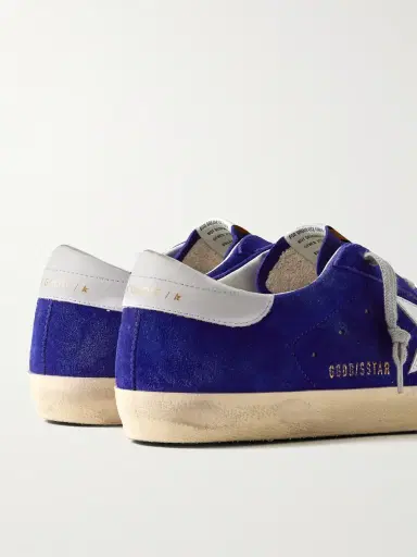 Golden Goose Super-Star Distressed Leather-Trimmed Suede Sneakers - Men | Thumbnail 5
