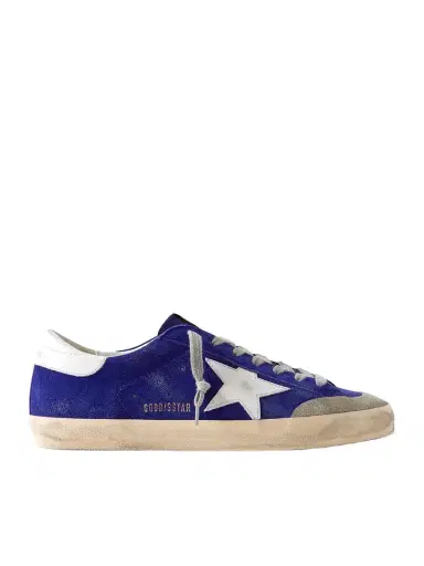 Golden Goose Super-Star Distressed Leather-Trimmed Suede Sneakers - Men | Thumbnail 1