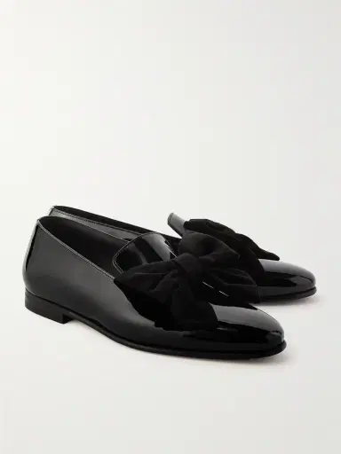 Manolo Blahnik Janser Velvet-Trimmed Patent-Leather Loafers - Men | Thumbnail 4 Manolo Blahnik Janser Velvet-Trimmed Patent-Leather Loafers - Men | Thumbnail 4