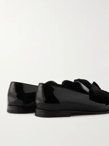 Manolo Blahnik Janser Velvet-Trimmed Patent-Leather Loafers - Men | Thumbnail 5 Manolo Blahnik Janser Velvet-Trimmed Patent-Leather Loafers - Men | Thumbnail 5