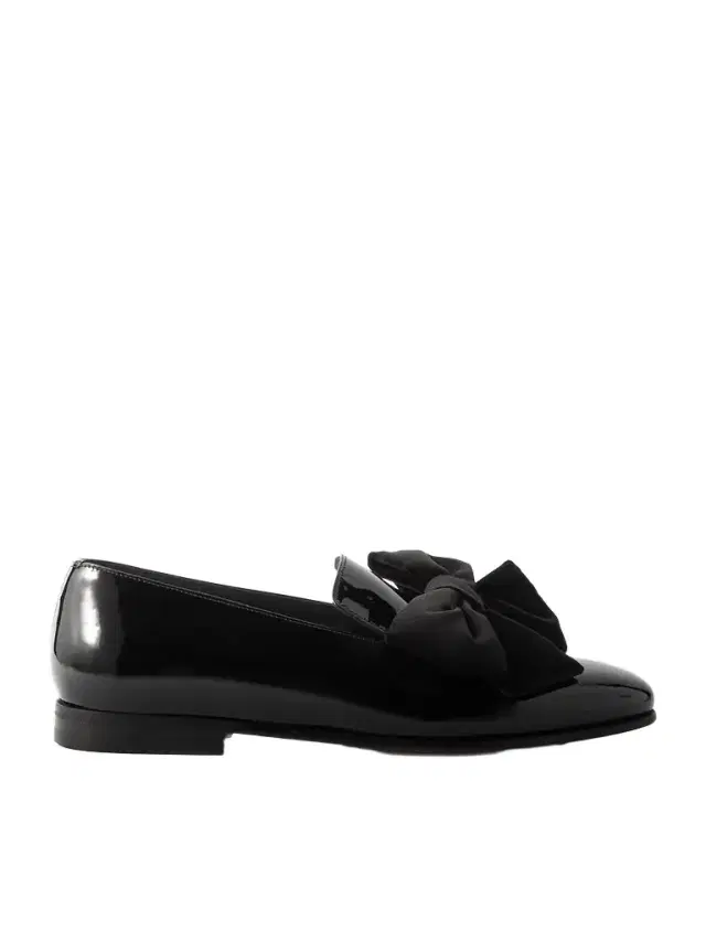 Janser Velvet-Trimmed Patent-Leather Loafers - Men