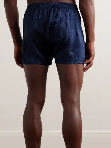 Derek Rose Woburn 8 Striped Silk-Satin Boxer Shorts - Men | Thumbnail 3