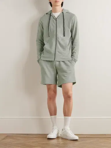 James Perse Straight-Leg Garment-Dyed Cotton-Jersey Drawstring Shorts - Men | Thumbnail 2 James Perse Straight-Leg Garment-Dyed Cotton-Jersey Drawstring Shorts - Men | Thumbnail 2
