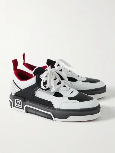 Christian Louboutin Astroloubi Spiked Leather and Mesh Sneakers - Men | Thumbnail 4 Christian Louboutin Astroloubi Spiked Leather and Mesh Sneakers - Men | Thumbnail 4