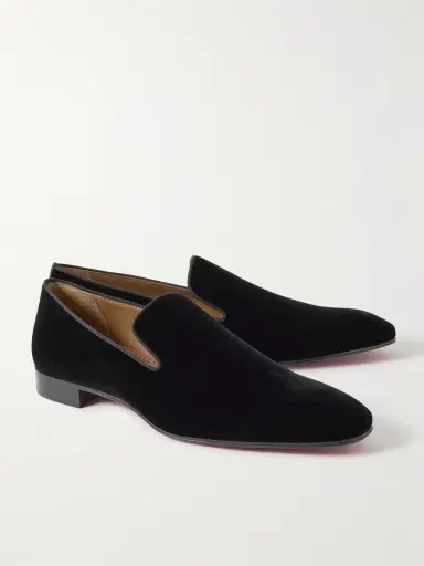 Christian Louboutin Dandelion Grosgrain-Trimmed Velvet Loafers - Men | Thumbnail 4 Christian Louboutin Dandelion Grosgrain-Trimmed Velvet Loafers - Men | Thumbnail 4