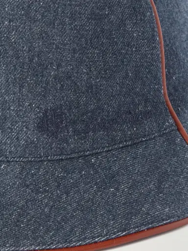 Loro Piana Leather-Trimmed Logo-Embroidered Denim Bucket Hat - Men | Thumbnail 4 Loro Piana Leather-Trimmed Logo-Embroidered Denim Bucket Hat - Men | Thumbnail 4