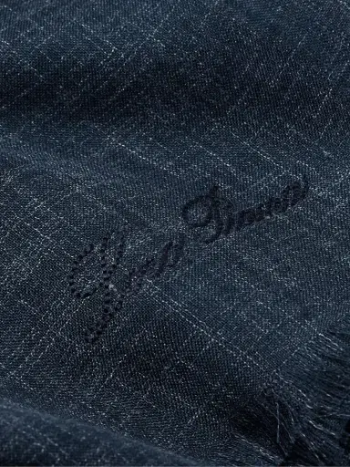 Loro Piana Mitoku Logo-Embroidered Slub Silk and Linen-Blend Scarf - Men | Thumbnail 3 Loro Piana Mitoku Logo-Embroidered Slub Silk and Linen-Blend Scarf - Men | Thumbnail 3