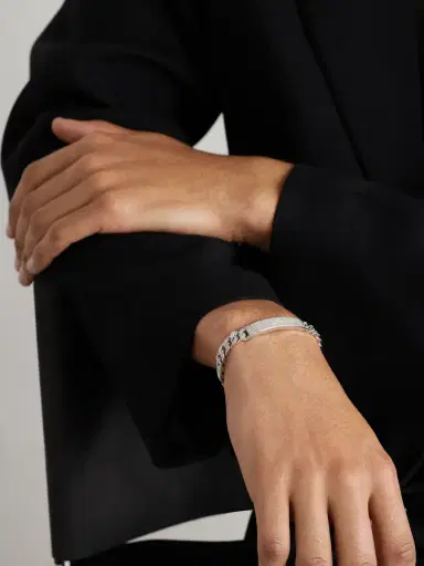 SHAY 18-Karat White Gold Diamond ID Bracelet - Men | Thumbnail 2 SHAY 18-Karat White Gold Diamond ID Bracelet - Men | Thumbnail 2