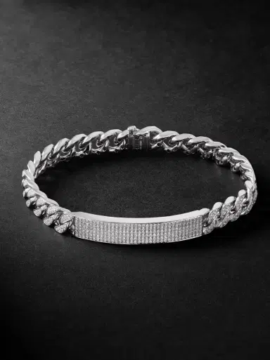 SHAY 18-Karat White Gold Diamond ID Bracelet - Men | Thumbnail 1 SHAY 18-Karat White Gold Diamond ID Bracelet - Men | Thumbnail 1