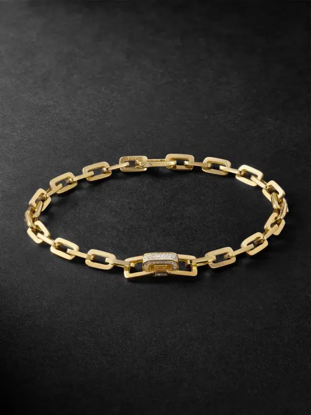 SHAY 18-Karat Gold Diamond Chain Bracelet - Men