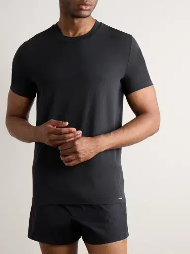 Tom Ford Slim-Fit Stretch Cotton and Modal-Blend T-Shirt - Men | Thumbnail 2 Tom Ford Slim-Fit Stretch Cotton and Modal-Blend T-Shirt - Men | Thumbnail 2