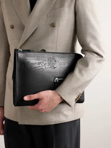 Berluti Nino Scritto Venezia Leather Pouch - Men | Thumbnail 2 Berluti Nino Scritto Venezia Leather Pouch - Men | Thumbnail 2