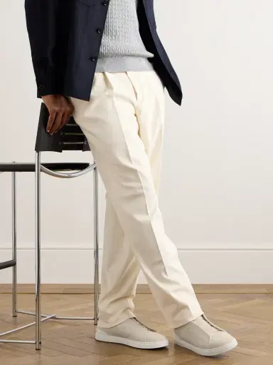 Zegna Triple Stitch Full-Grain Leather and Suede Sneakers - Men | Thumbnail 2 Zegna Triple Stitch Full-Grain Leather and Suede Sneakers - Men | Thumbnail 2