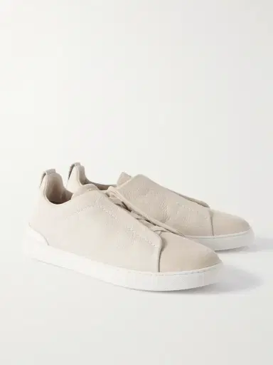 Zegna Triple Stitch Full-Grain Leather and Suede Sneakers - Men | Thumbnail 4 Zegna Triple Stitch Full-Grain Leather and Suede Sneakers - Men | Thumbnail 4