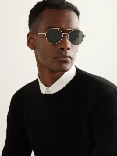 DIOR Eyewear DiorBlackSuit R6U Aviator-Style Gold-Tone Sunglasses - Men | Thumbnail 2
