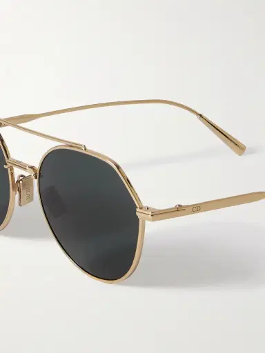 DIOR Eyewear DiorBlackSuit R6U Aviator-Style Gold-Tone Sunglasses - Men | Thumbnail 3