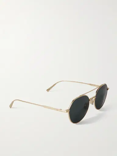 DIOR Eyewear DiorBlackSuit R6U Aviator-Style Gold-Tone Sunglasses - Men | Thumbnail 4