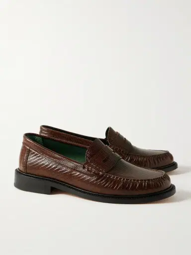 Vinny's Yardee Lizard-Effect Leather Penny Loafers - Men | Thumbnail 4 Vinny's Yardee Lizard-Effect Leather Penny Loafers - Men | Thumbnail 4