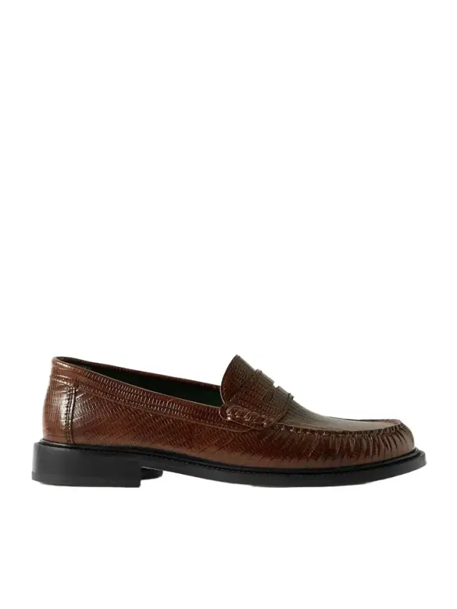 Yardee Lizard-Effect Leather Penny Loafers - Men