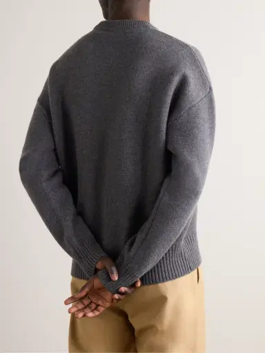 AMI PARIS Logo-Intarsia Virgin Wool Sweater - Men | Thumbnail 3 AMI PARIS Logo-Intarsia Virgin Wool Sweater - Men | Thumbnail 3