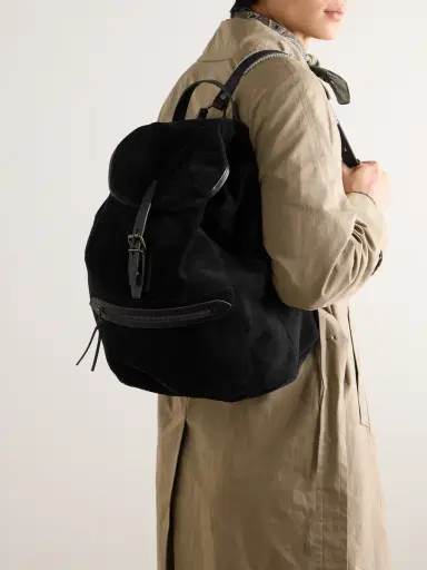 Bleu de Chauffe Camp Leather-Trimmed Suede Backpack - Men | Thumbnail 2 Bleu de Chauffe Camp Leather-Trimmed Suede Backpack - Men | Thumbnail 2