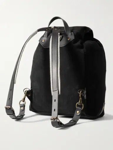 Bleu de Chauffe Camp Leather-Trimmed Suede Backpack - Men | Thumbnail 3 Bleu de Chauffe Camp Leather-Trimmed Suede Backpack - Men | Thumbnail 3