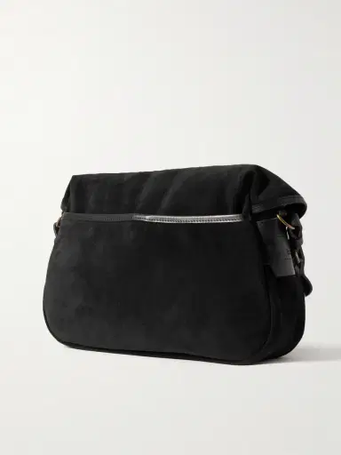 Bleu de Chauffe Musettes Leather-Trimmed Suede Messenger Bag - Men | Thumbnail 3 Bleu de Chauffe Musettes Leather-Trimmed Suede Messenger Bag - Men | Thumbnail 3