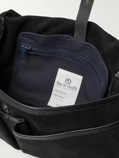 Bleu de Chauffe Musettes Leather-Trimmed Suede Messenger Bag - Men | Thumbnail 5 Bleu de Chauffe Musettes Leather-Trimmed Suede Messenger Bag - Men | Thumbnail 5