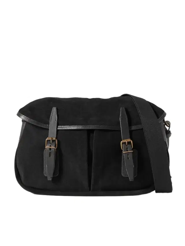 Bleu de Chauffe Musettes Leather-Trimmed Suede Messenger Bag - Men