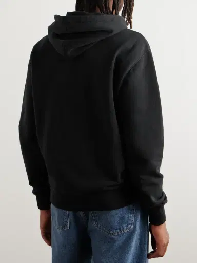 AMI PARIS Logo-Embroidered Cotton-Jersey Hoodie - Men | Thumbnail 3 AMI PARIS Logo-Embroidered Cotton-Jersey Hoodie - Men | Thumbnail 3