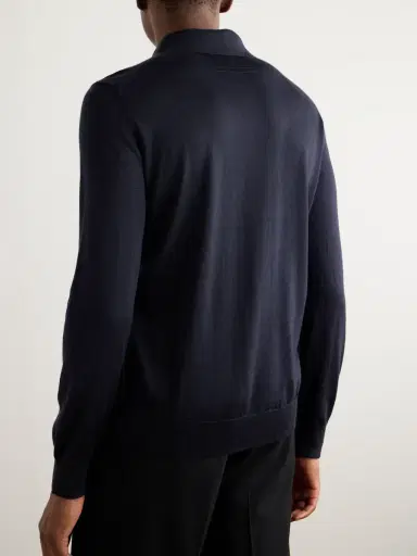 Zegna Cashmere and Silk-Blend Piqué Polo Shirt - Men | Thumbnail 3