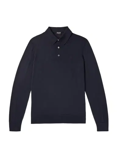 Zegna Cashmere and Silk-Blend Piqué Polo Shirt - Men | Thumbnail 1