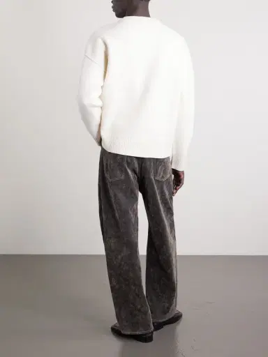AMI PARIS Logo-Intarsia Virgin Wool Sweater - Men | Thumbnail 4