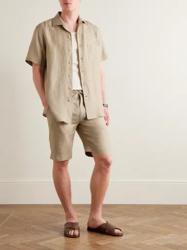 Loro Piana André Camp-Collar Linen Shirt - Men | Thumbnail 2 Loro Piana André Camp-Collar Linen Shirt - Men | Thumbnail 2