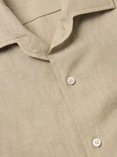 Loro Piana André Camp-Collar Linen Shirt - Men | Thumbnail 4 Loro Piana André Camp-Collar Linen Shirt - Men | Thumbnail 4