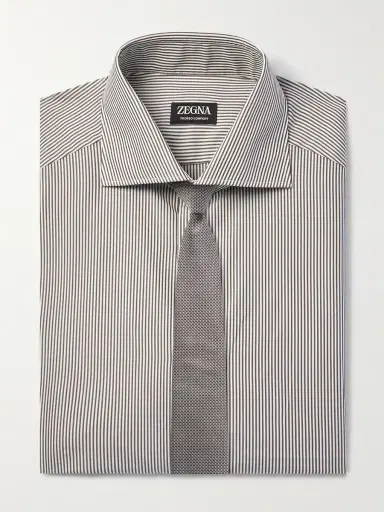 Zegna Cutaway-Collar Striped Trofeo™ Shirt - Men | Thumbnail 5 Zegna Cutaway-Collar Striped Trofeo™ Shirt - Men | Thumbnail 5