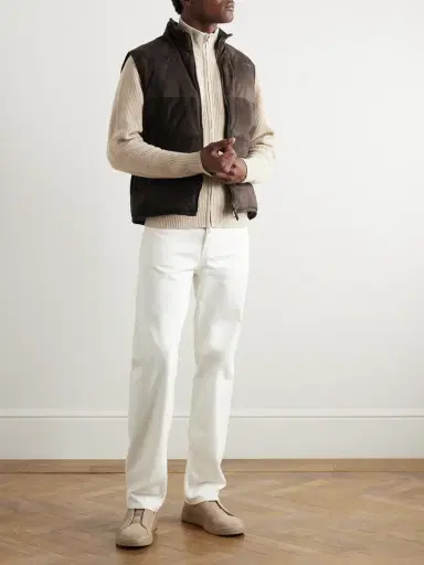 Zegna Quilted Suede Down Gilet - Men | Thumbnail 2