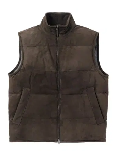 Zegna Quilted Suede Down Gilet - Men | Thumbnail 1