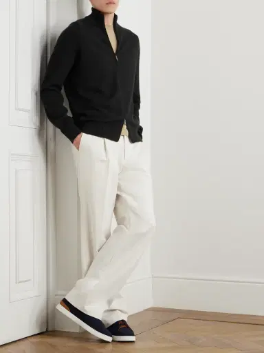 Zegna Logo-Embroidered Cashmere and Silk-Blend Cardigan - Men | Thumbnail 2 Zegna Logo-Embroidered Cashmere and Silk-Blend Cardigan - Men | Thumbnail 2